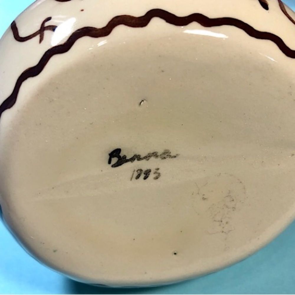 Native American Wedding Vase Glazed Pottery Signed 1983 Benna 💓Wedding 💓 - Picture 5 of 6